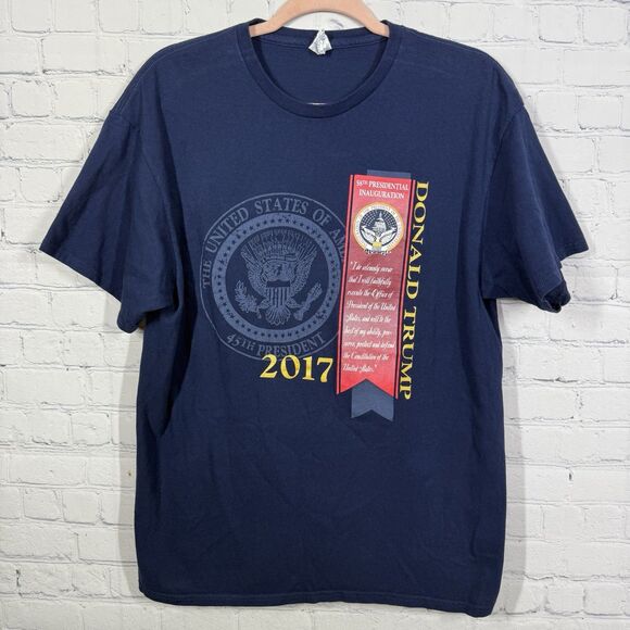 President Donald Trump Shirt Large 58th Presidential Innauguration 2017 Blue - Picture 1 of 8